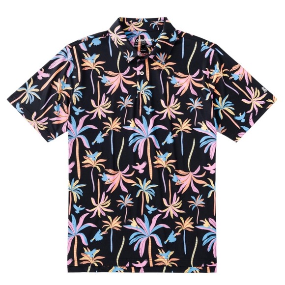 Chubbies Mens The Black Light Night Performance Golf Polo 2.0 Hawaiian XL‎ - Picture 3 of 5